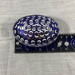 Blue And Silver Crescent Moon Aluminum Trinket Box